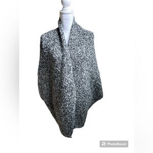 Loft black/grey knitted cocoon wrap in medium.
